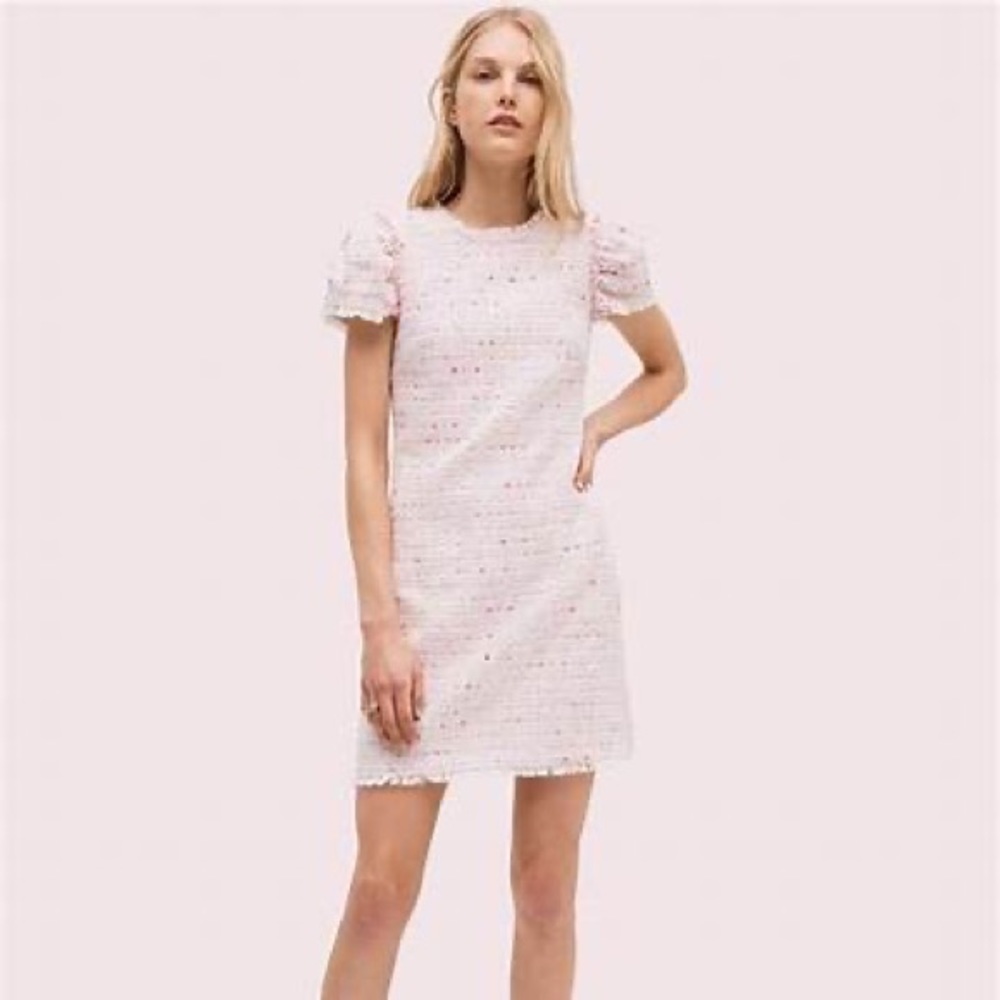 Kate spade tweed shift - lovely pale pink with darker pink and lavender accents